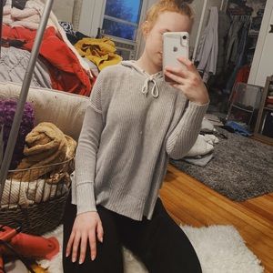 American eagle knit sweater with hood